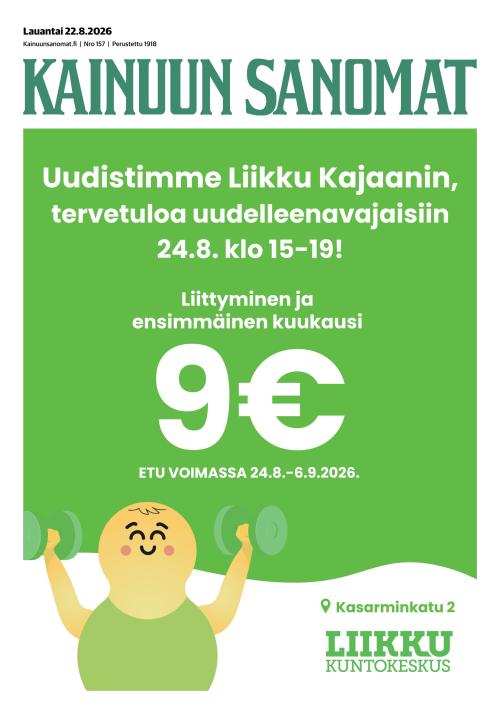 Kainuun Sanomat 22.8.2026