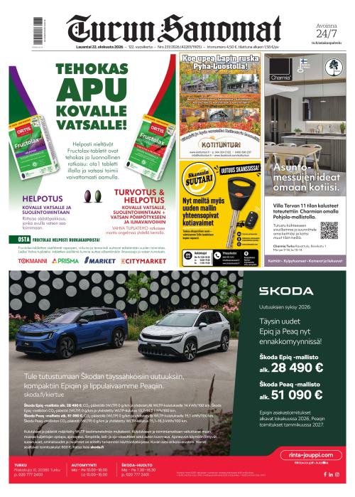Turun Sanomat 22.8.2026