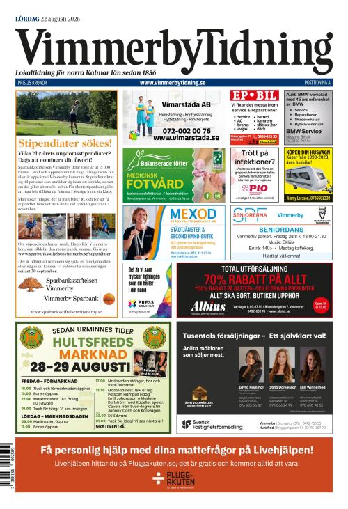 Vimmerby Tidning / Kinda-Posten 22.8.2026