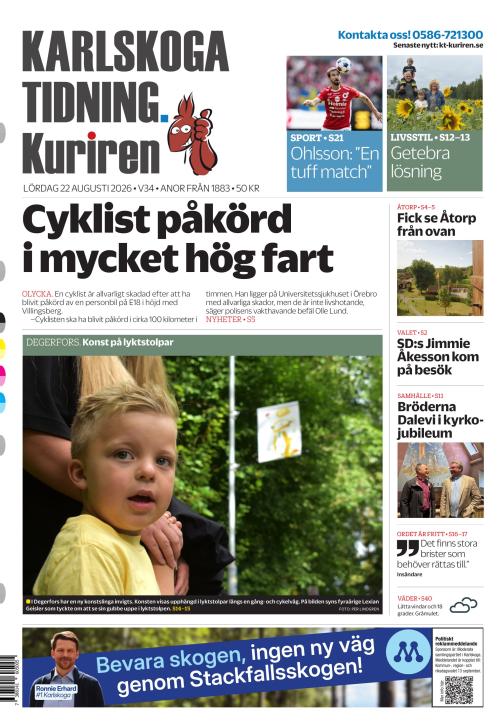 Karlskoga Tidning-Kuriren 22.8.2026