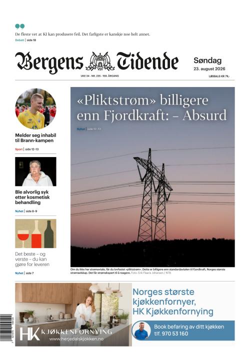 Bergens Tidende 23.8.2026