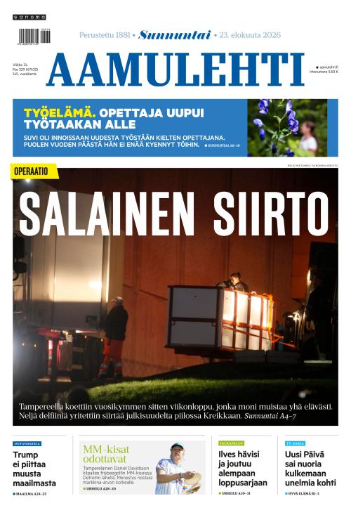 Aamulehti 23.8.2026