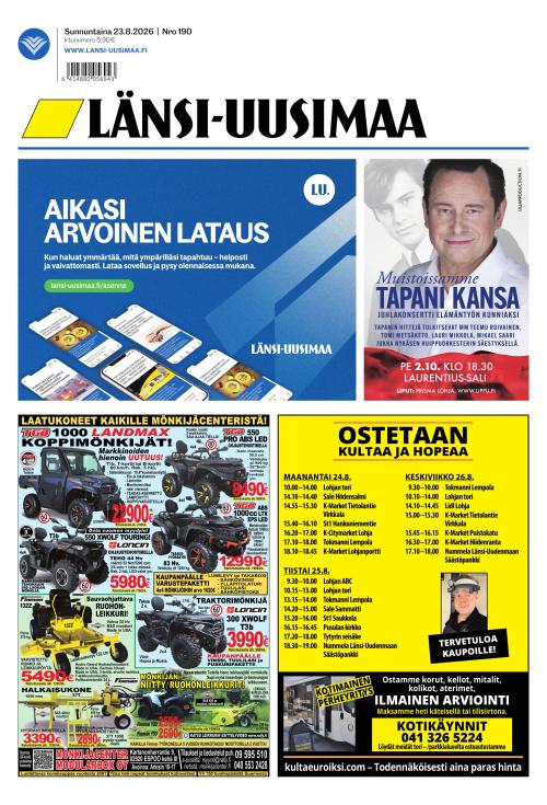 Länsi-Uusimaa 23.8.2026