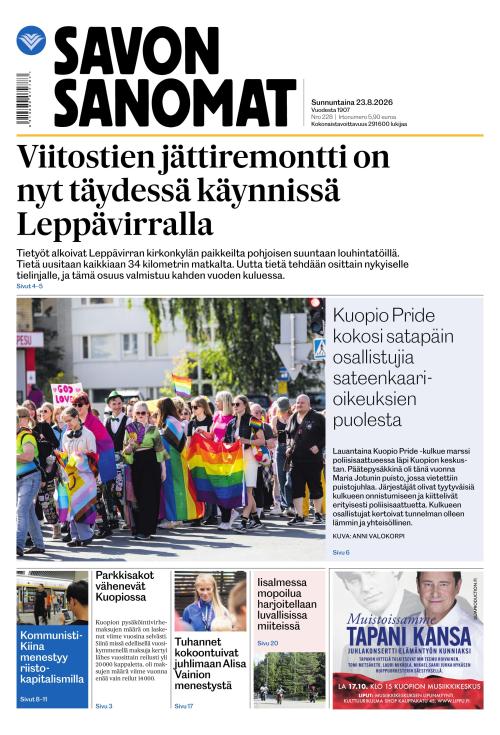Savon Sanomat 23.8.2026