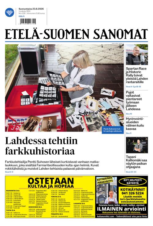 Etelä-Suomen Sanomat 23.8.2026