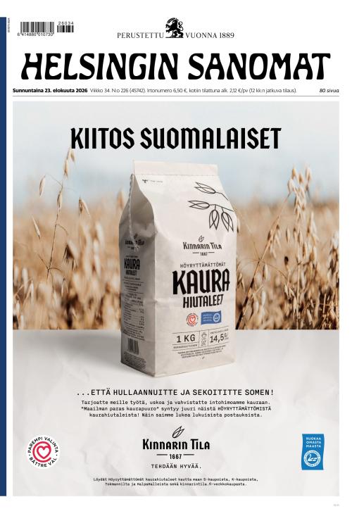 Helsingin Sanomat 23.8.2026