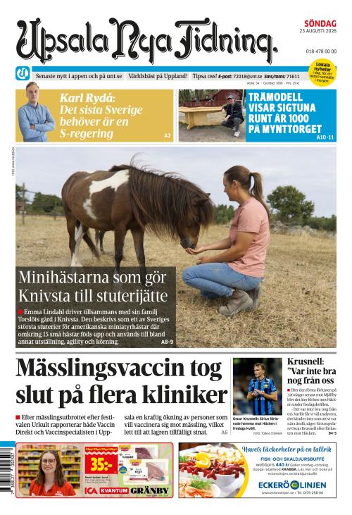 Upsala Nya Tidning 23.8.2026
