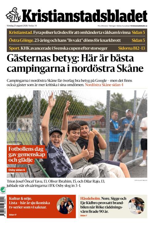 Kristianstadsbladet 23.8.2026