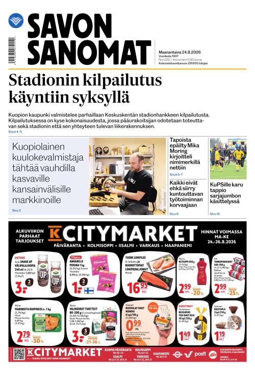 Savon Sanomat 24.8.2026