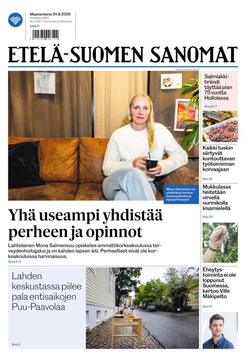 Etelä-Suomen Sanomat 24.8.2026