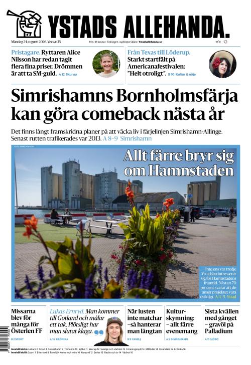 Ystads Allehanda 24.8.2026