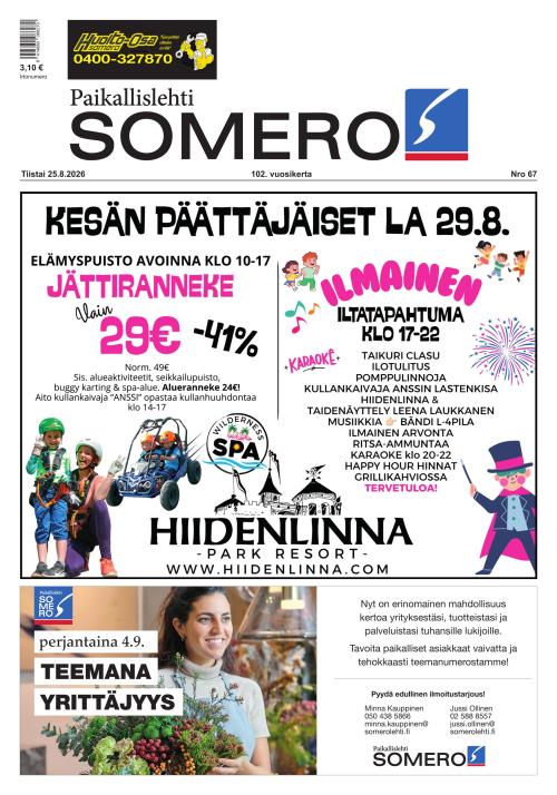 Paikallislehti Somero 25.8.2026