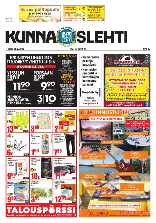 Kunnallislehti Paimio-Sauvo-Kaarina 25.8.2026