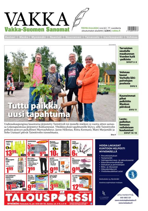 Vakka-Suomen Sanomat 25.8.2026