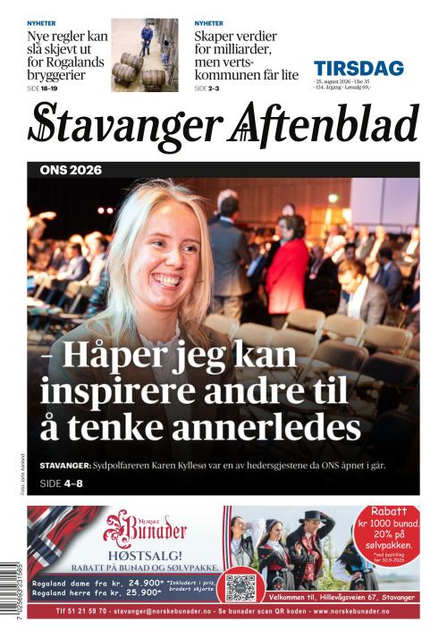 Stavanger Aftenblad 25.8.2026
