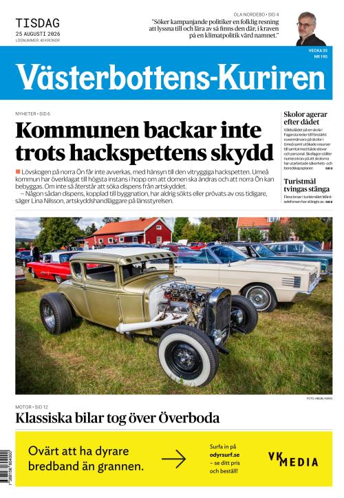 Västerbottens-Kuriren 25.8.2026