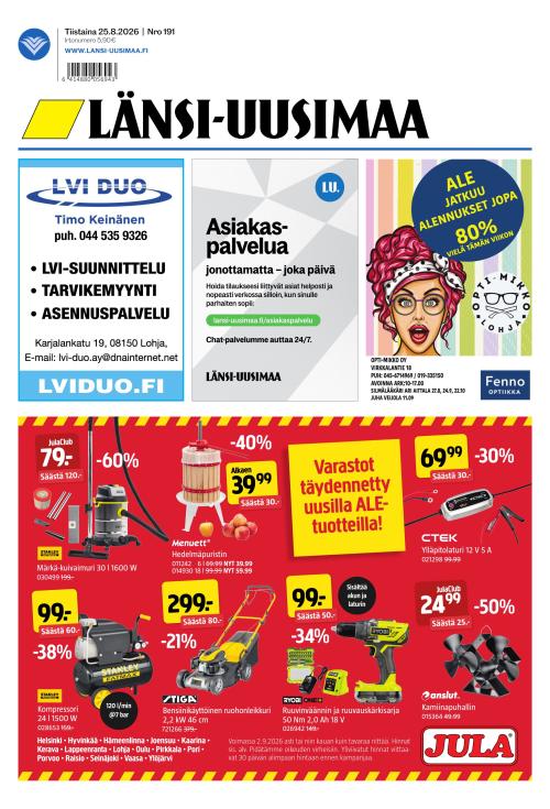 Länsi-Uusimaa 25.8.2026