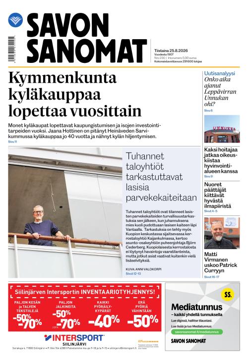 Savon Sanomat 25.8.2026