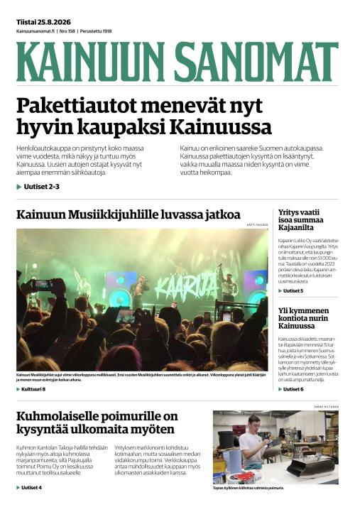 Kainuun Sanomat 25.8.2026