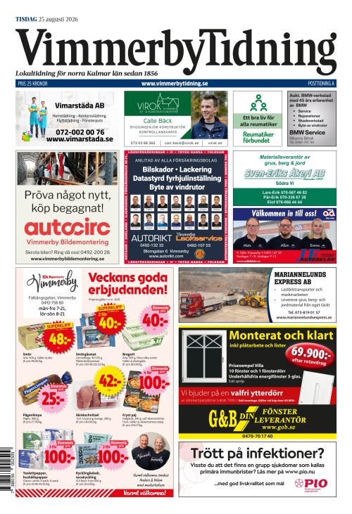 Vimmerby Tidning / Kinda-Posten 25.8.2026