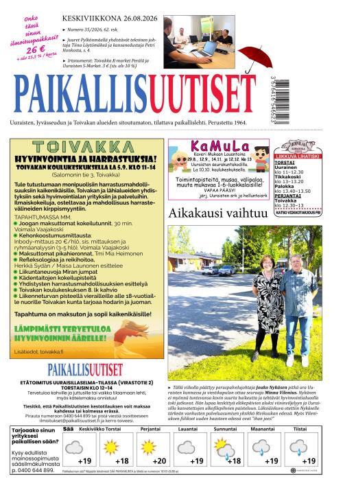 PaikallisUutiset 26.8.2026