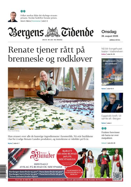 Bergens Tidende 26.8.2026