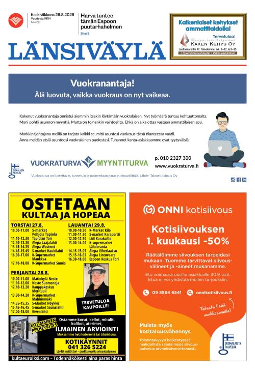 Länsiväylä 26.8.2026