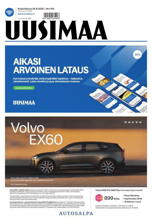 Uusimaa 26.8.2026
