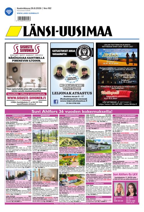 Länsi-Uusimaa 26.8.2026
