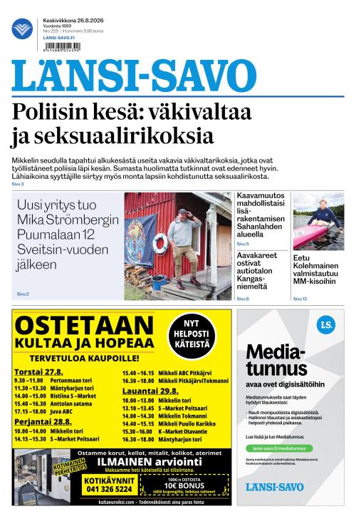 Länsi-Savo 26.8.2026