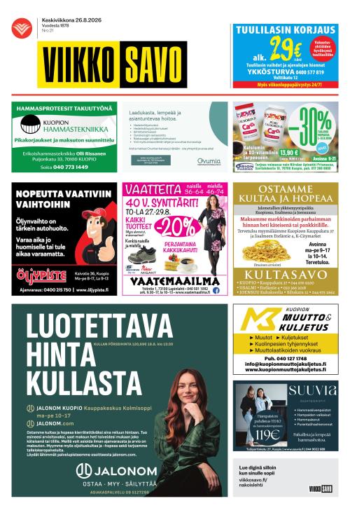 Viikkosavo 26.8.2026
