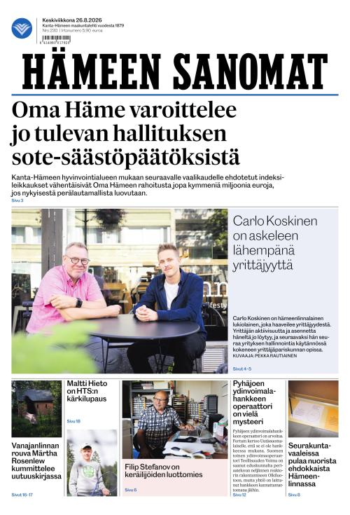 Hämeen Sanomat 26.8.2026
