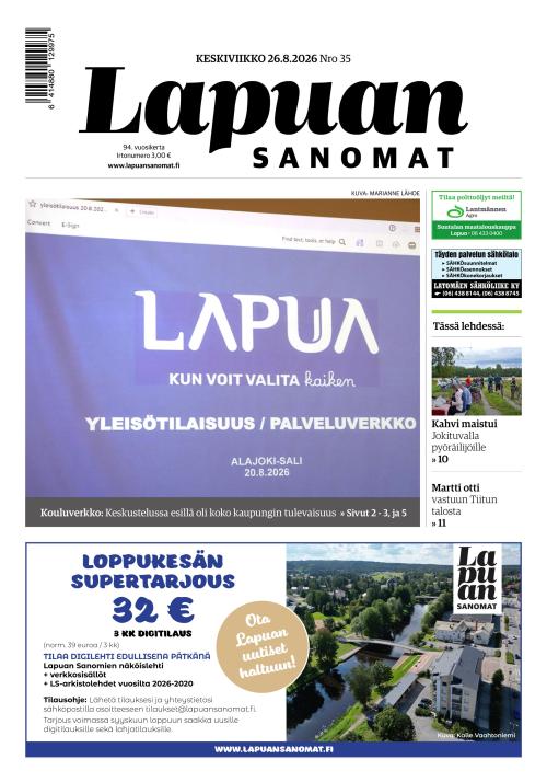 Lapuan Sanomat 26.8.2026