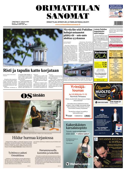 Orimattilan Sanomat 27.8.2026