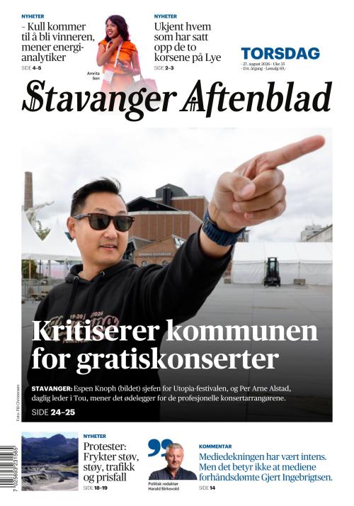 Stavanger Aftenblad 27.8.2026