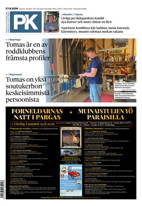 Paraisten kuulutukset 27.8.2026