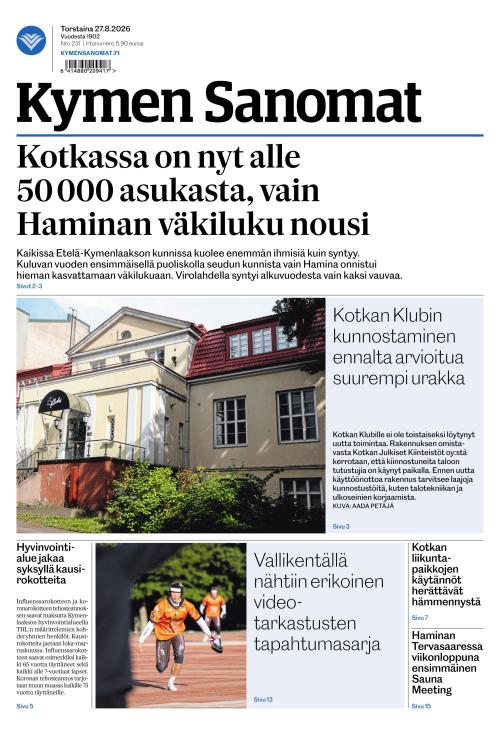 Kymen Sanomat 27.8.2026