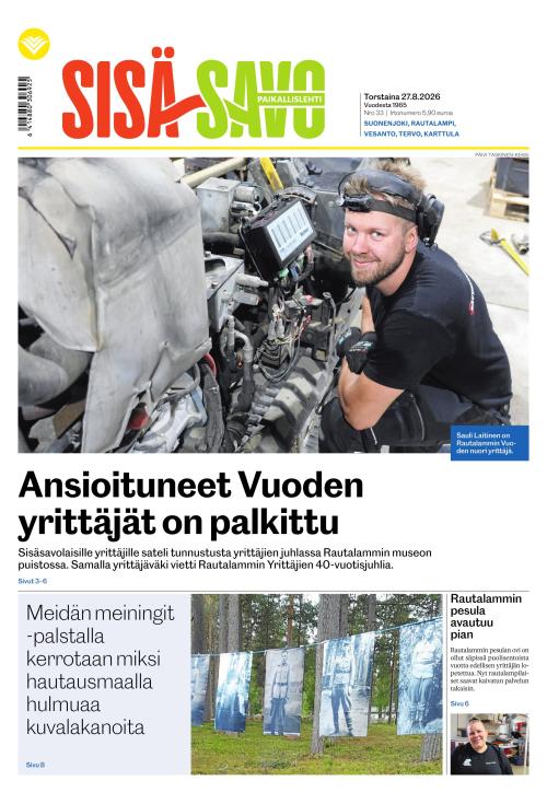 Paikallislehti Sisä-Savo 27.8.2026