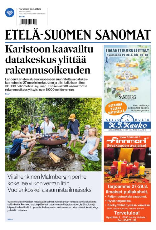 Etelä-Suomen Sanomat 27.8.2026