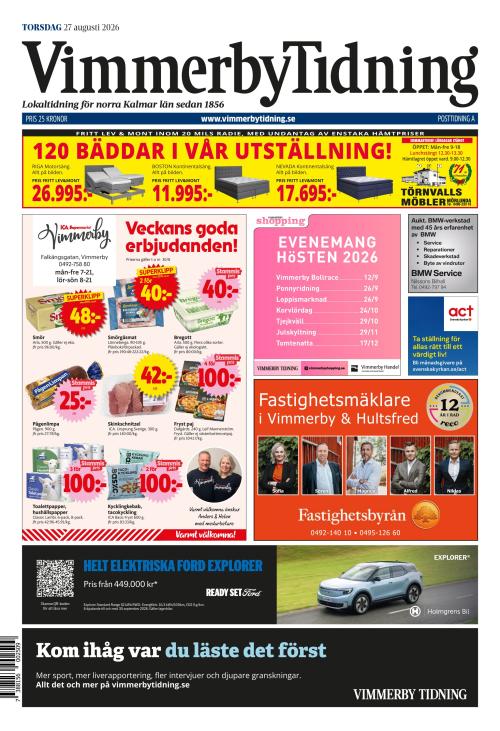 Vimmerby Tidning / Kinda-Posten 27.8.2026
