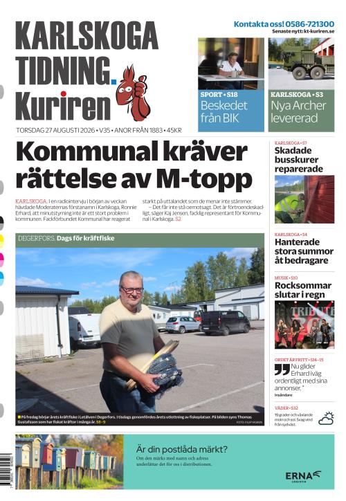 Karlskoga Tidning-Kuriren 27.8.2026