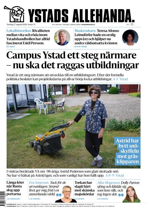 Ystads Allehanda 27.8.2026