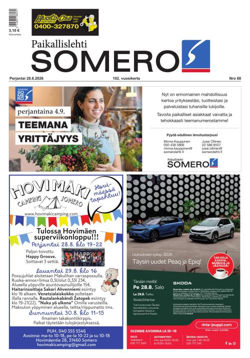 Paikallislehti Somero 28.8.2026