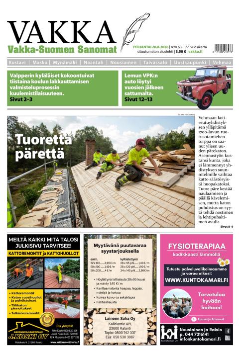 Vakka-Suomen Sanomat 28.8.2026