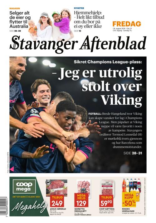 Stavanger Aftenblad 28.8.2026