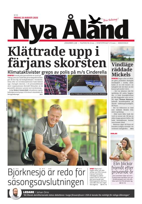 Nya Åland 28.8.2026