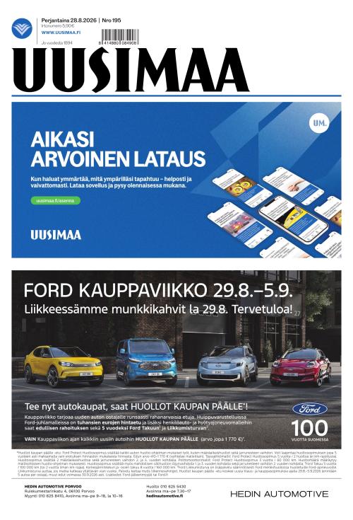 Uusimaa 28.8.2026