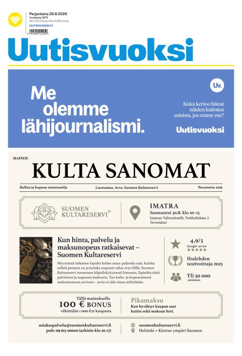 Uutisvuoksi 28.8.2026