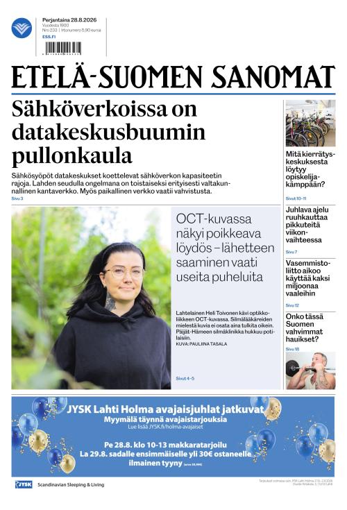 Etelä-Suomen Sanomat 28.8.2026