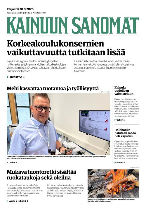 Kainuun Sanomat 28.8.2026